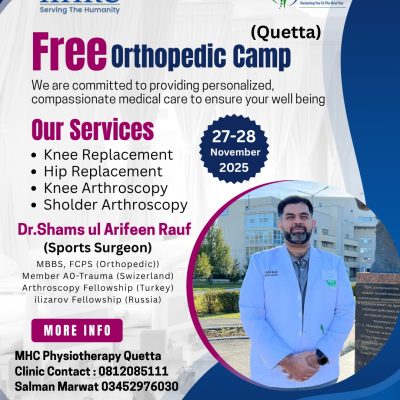 MHC Quetta Proudly Hosts a Free Orthopedic Camp